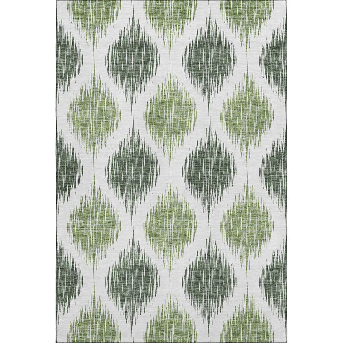 10' X 14' Washable Area Rug With UV Protection (667473) - Fern Green / Ivory