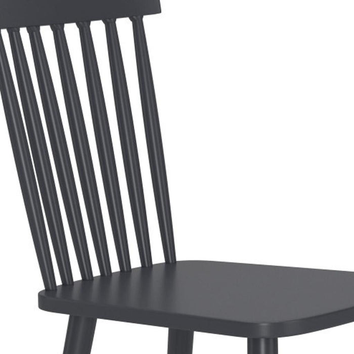 Aluminum Slat Back Dining Side Chairs (Set of 2) - Black