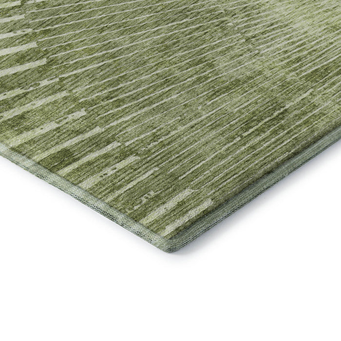 10' X 14' Geometric Washable Area Rug With UV Protection (648346) - Sage / Ivory