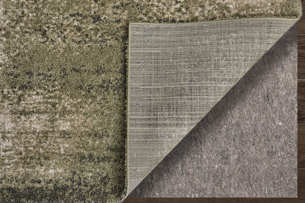12' X 15' Abstract Distressed Area Rug - Green And Tan