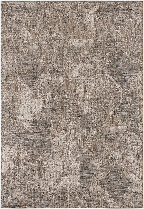 8' x 10' Abstract Polypropylene Rectangle Area Rug - Gray And Ivory