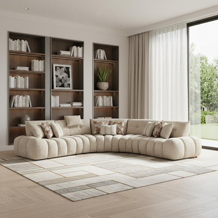 Boucle L Shaped Sectional - Taupe