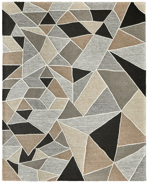 8' X 10' Wool Abstract Hand Tufted Area Rug (722228) - Blue / Ivory