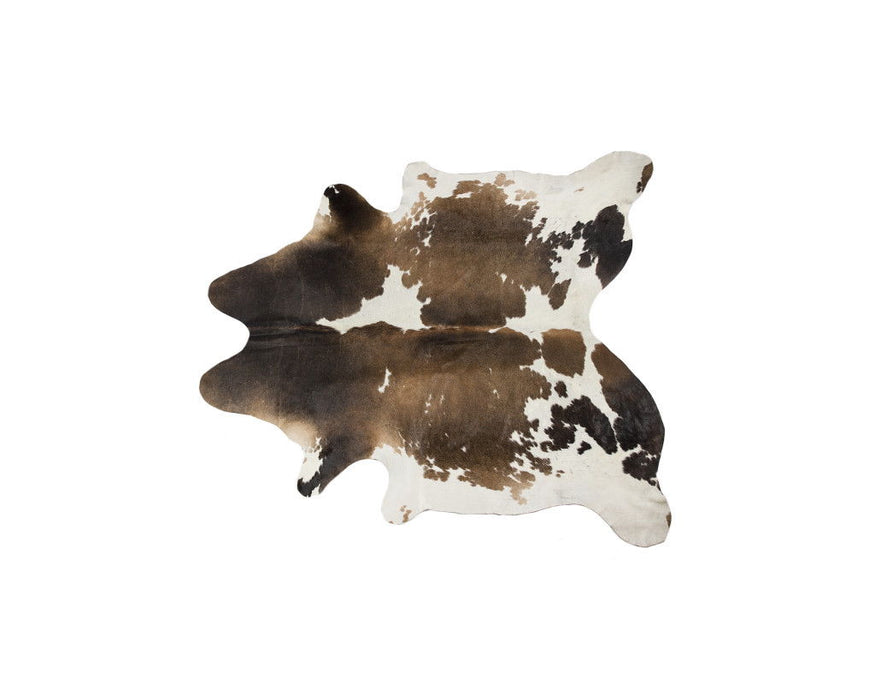 5' x 7' Cowhide Hand Knotted Area Rug - Dark Brown And White