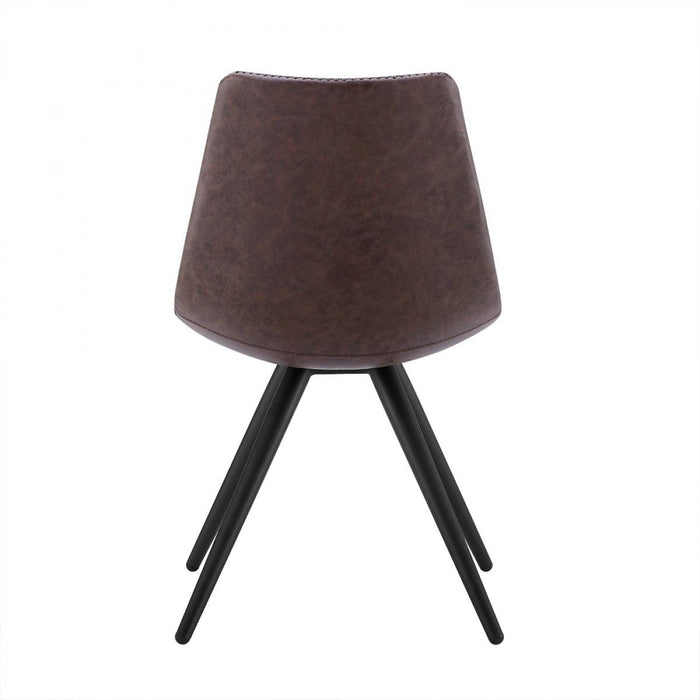 Upholstered Faux Leather Dining Room Side Chairs (Set of 2) - Brown