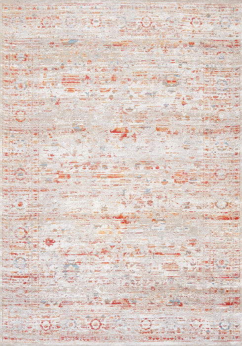 8' X 11' Tribal Washable Area Rug With UV Protection (609916) - Gray / White / Orange