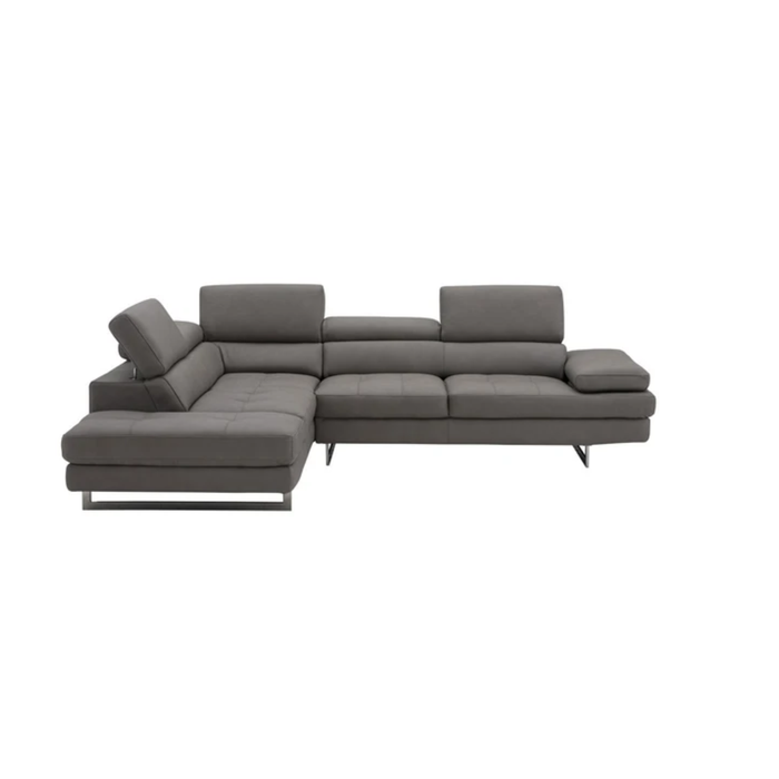 J & M Furniture A761 Italian Leather Sectional Truffle In Left hand Facing