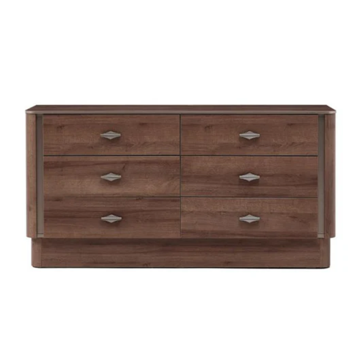 Bellona Mirante 6 Drawer Dresser - Walnut