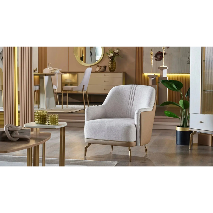 Bellona Montella Living Room Set (Vizon) - Cream