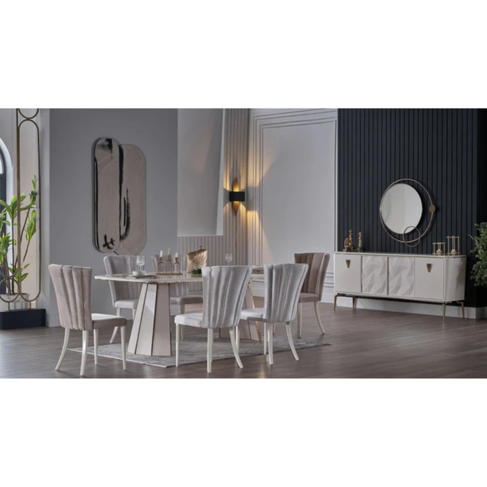 Bellona Plaza Dining Table - Ivory