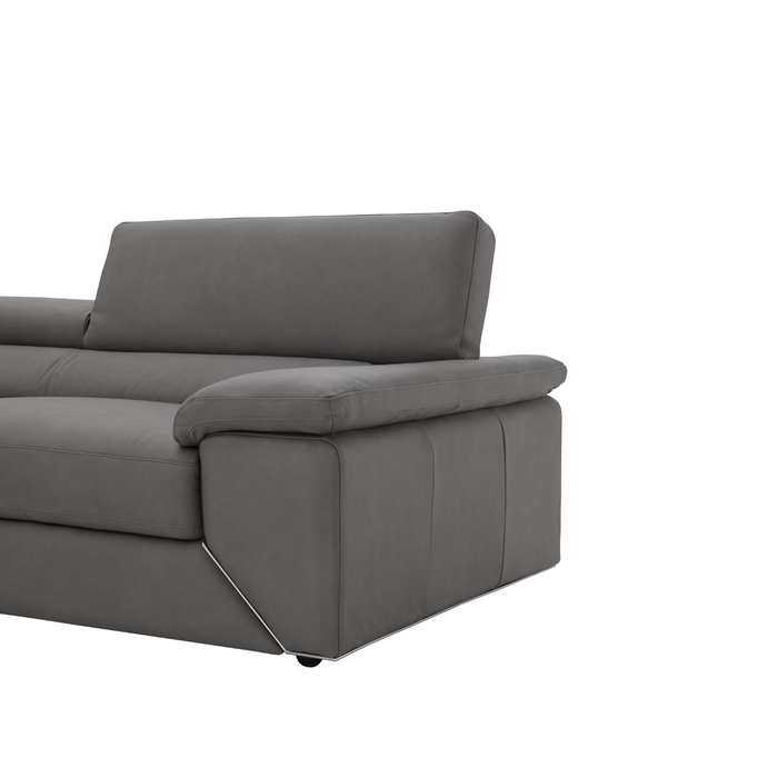 J & M Furniture Kobe Right Facing Leather Sectional in Truffle