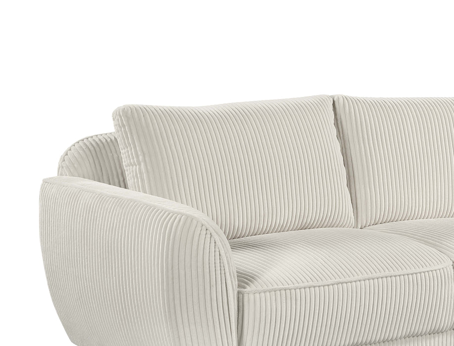 CHARLESTON 2-Piece Modern Sofa & Loveseat Set | Beige Velvet