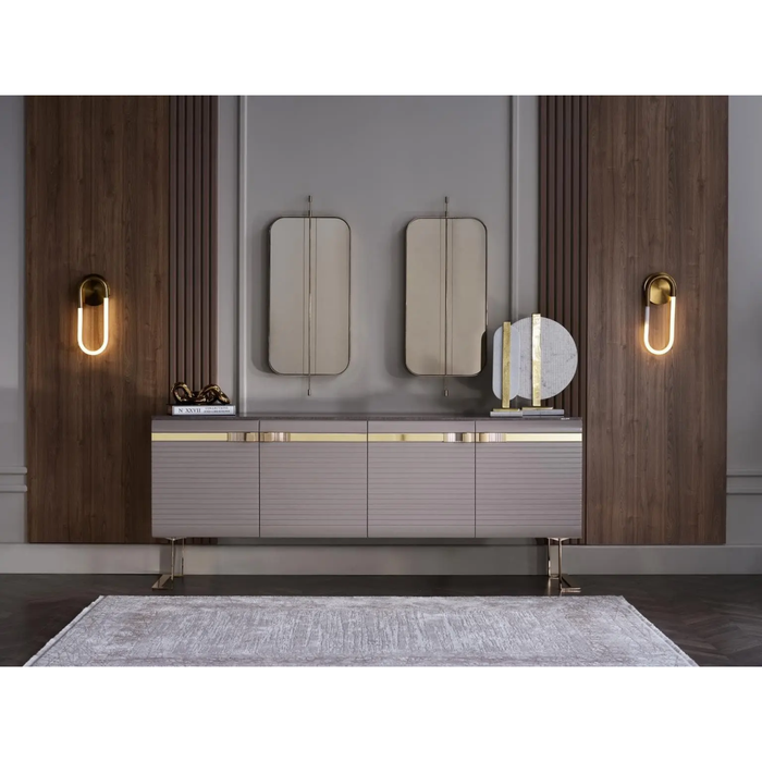 Bellona Veronica Dining Room Set Table, 6 Chairs, Buffet and Mirror
