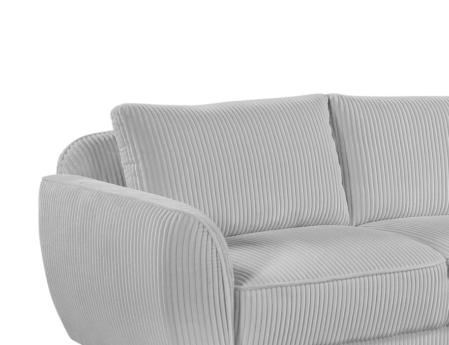 CHARLESTON Modern 2-Piece Sofa & Loveseat Set â€“ Gray Velvet