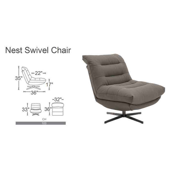 J & M Furniture Nest Swivel Chair in Brownie