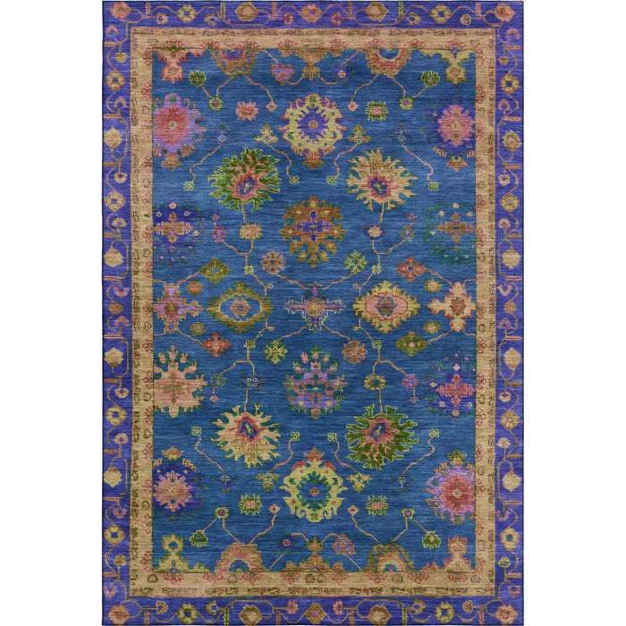10' X 14' Oriental Washable Area Rug With UV Protection (716437) - Blue / Green