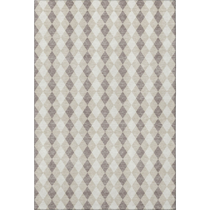 10' X 14' Geometric Washable Area Rug With UV Protection (701683) - Beige / Taupe / Ivory