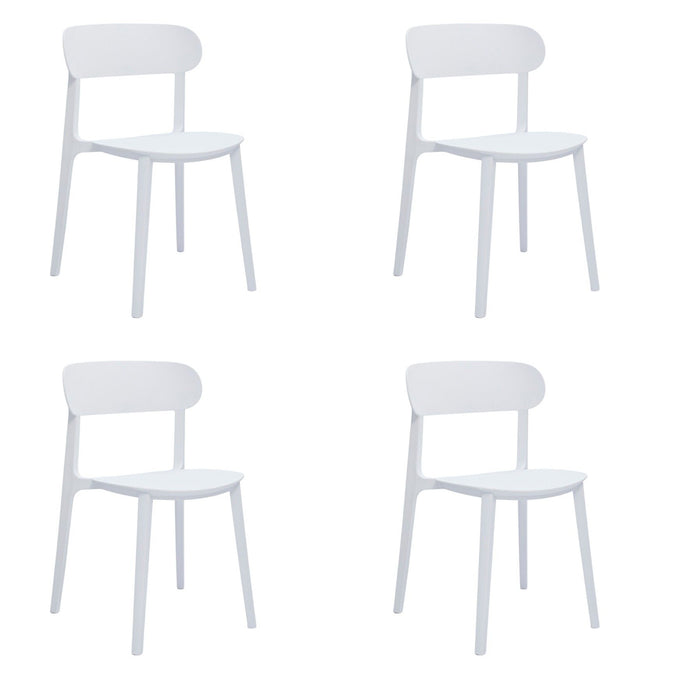 Heavy Duty Plastic Dining Room Side Chairs (Set of 4) - White