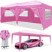 Giga 10x20 ft portable pop-up canopy tent with removable sidewalls, carry bag, and weight bags for outdoor parties and events
