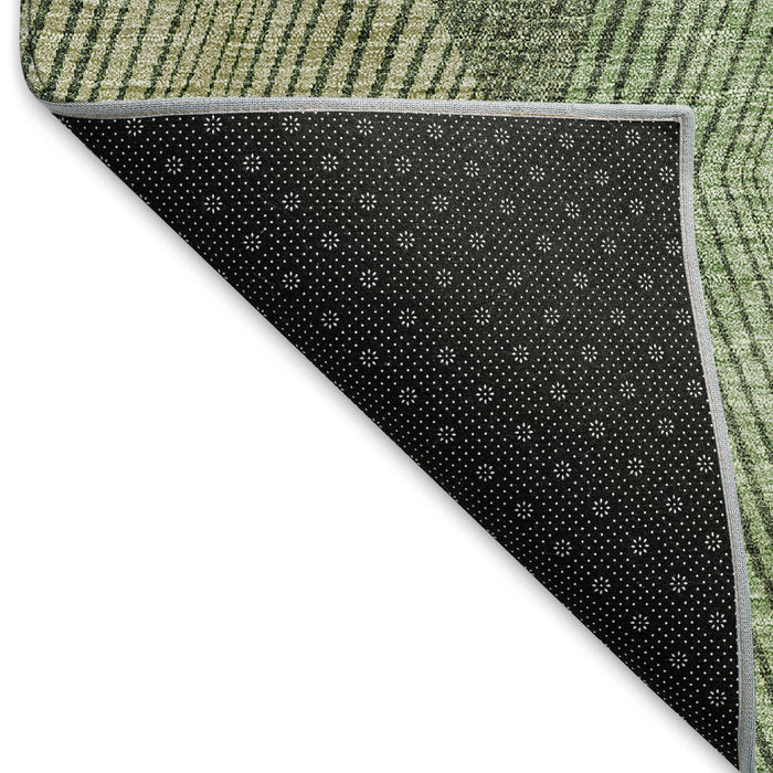10' X 14' Geometric Washable Area Rug With UV Protection (676188) - Green / Gray / Sage
