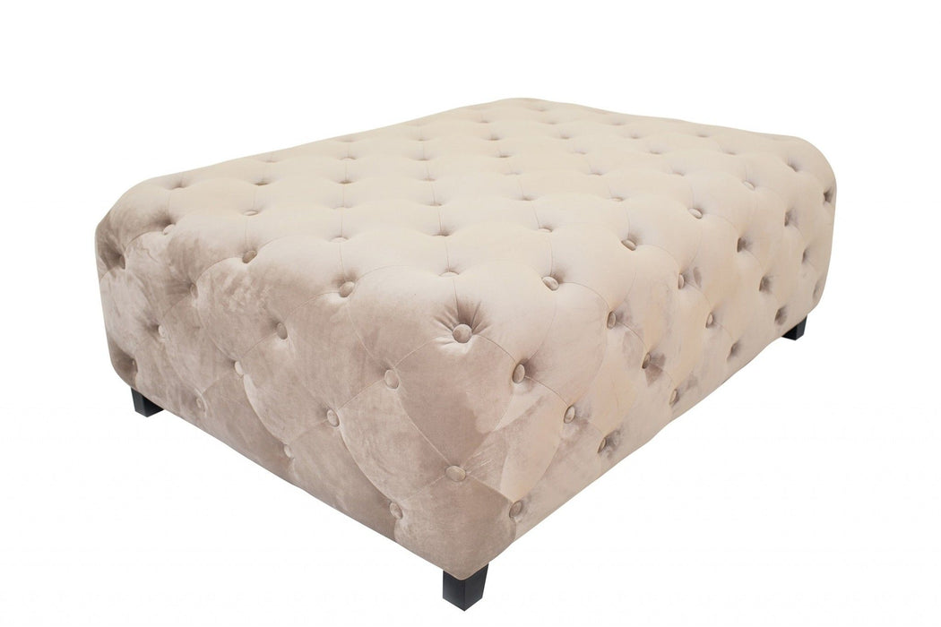 Velvety Modern Square Coffee Table - Beige