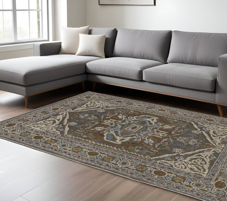 8' X 11' Medallion Area Rug - Blue And Green