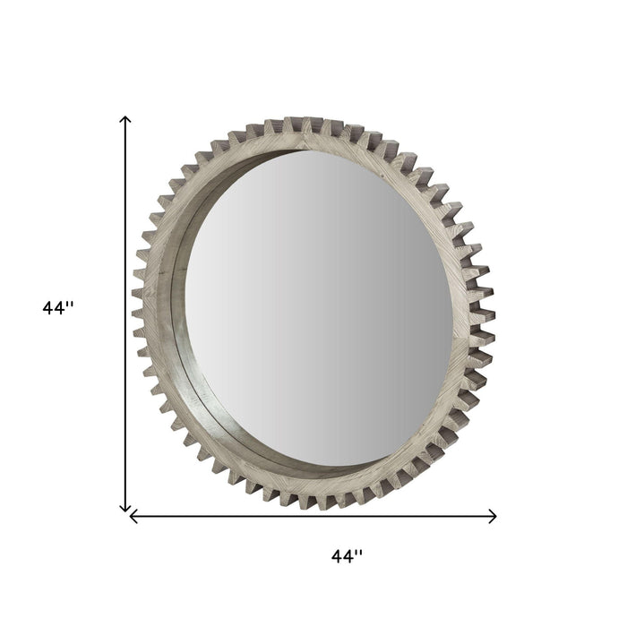 44" Abstract Framed Accent Mirror - Silver