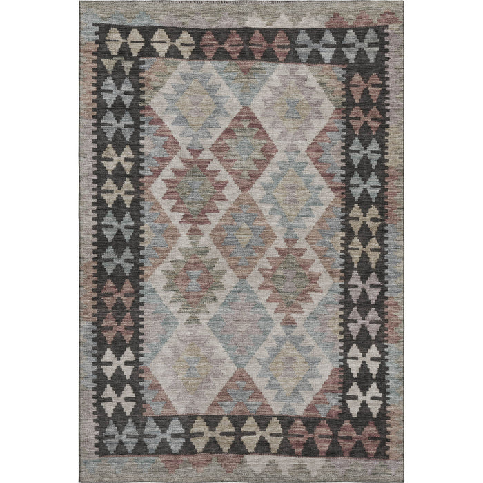 10' X 14' Tribal Washable Area Rug With UV Protection (707983) - Taupe / Charcoal