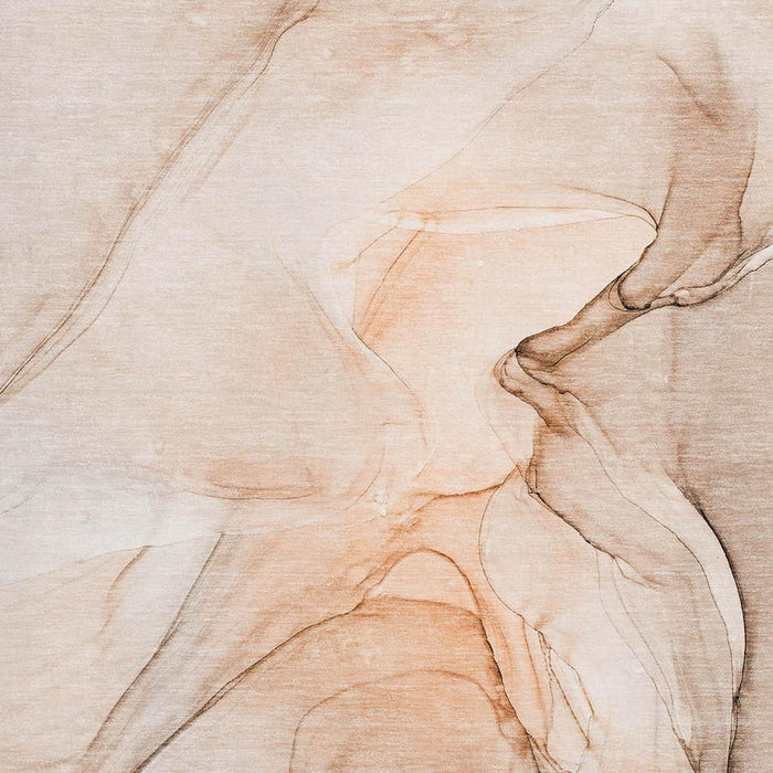9' X 12' Abstract Washable Area Rug With UV Protection (646637) - Orange / Ivory