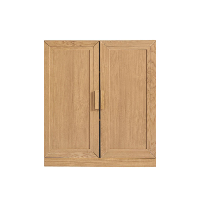 Corner Accent Cabinet With Two Doors (Set of 2) - Natural