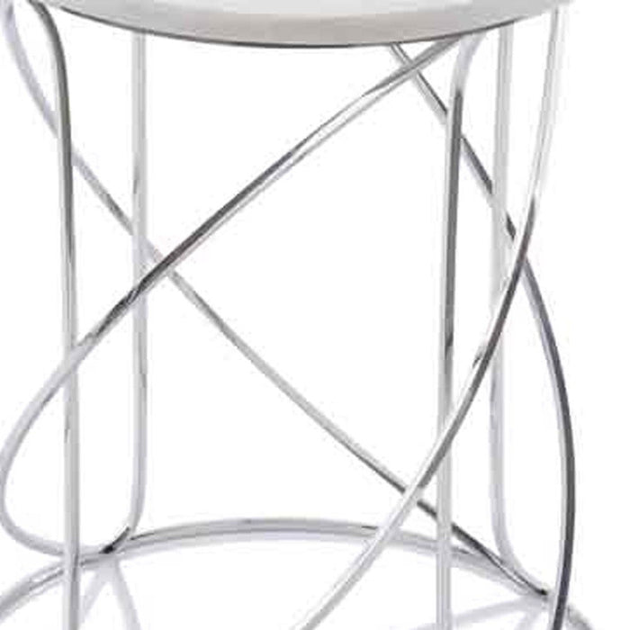 Marble Round End Tables - White