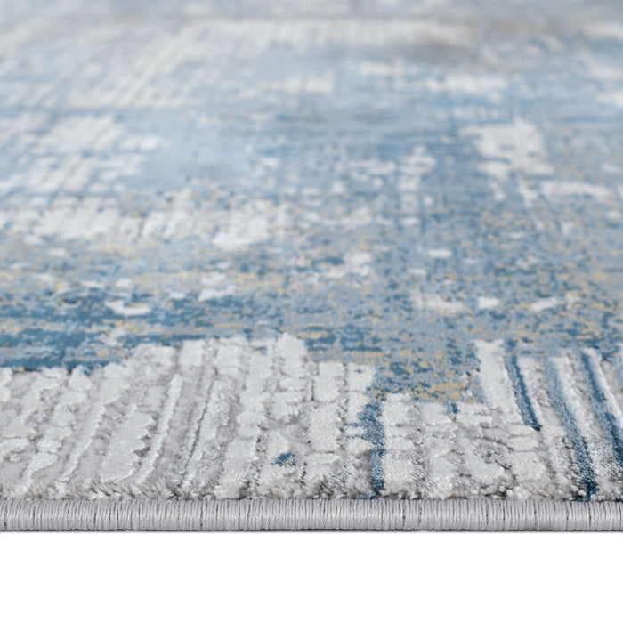 10' X 14' Abstract Area Rug With Fringe - Ivory