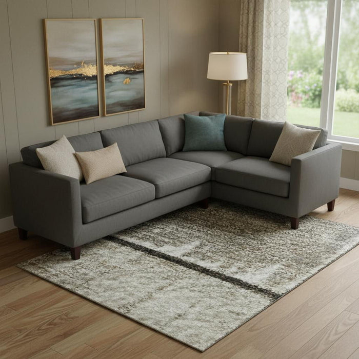 10' X 14' Geometric Washable Area Rug With UV Protection (706583) - Taupe / Gray