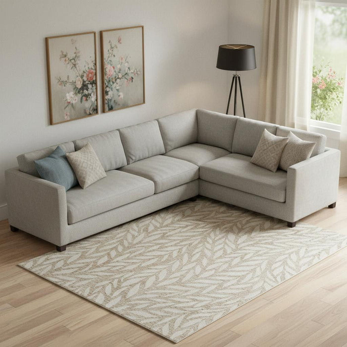 9' X 12' Wool Floral Hand Tufted Area Rug (722339) - Blue / Ivory