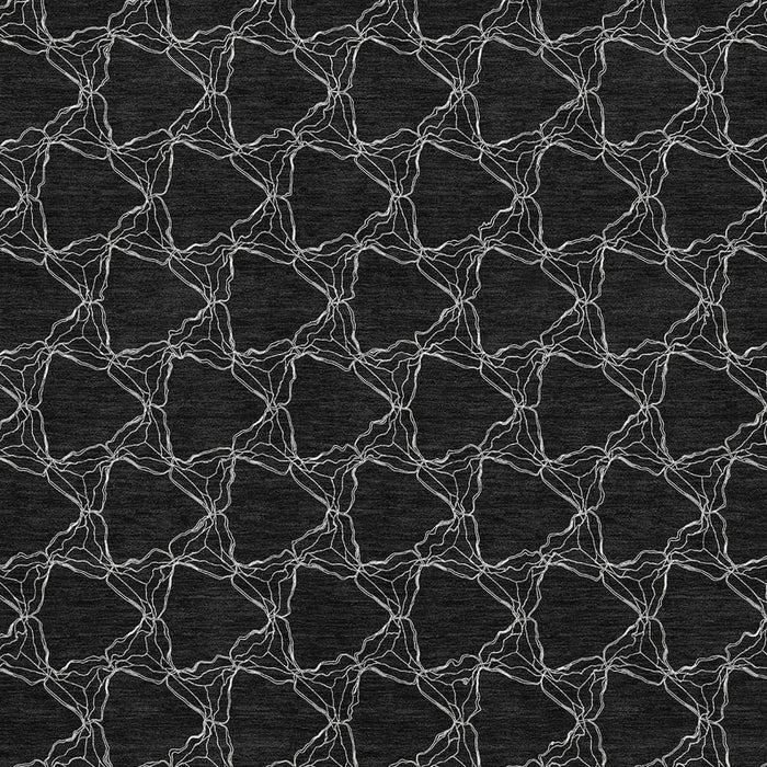 10' X 14' Geometric Washable Area Rug With UV Protection (676044) - Black / Ivory