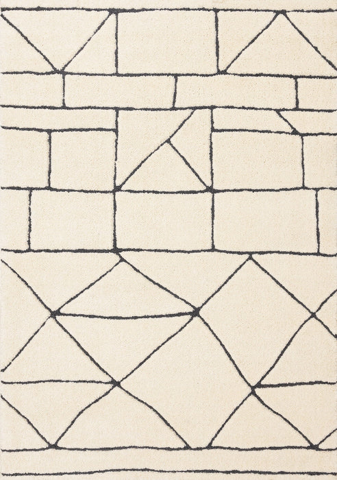 8' X 11' Geometric Area Rug (661273) - Cream / Black