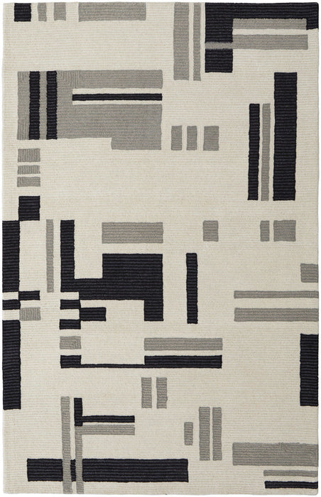 12' x 15' Wool Abstract Tufted Handmade Area Rug - Ivory And Taupe