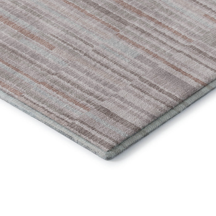 10' X 14' Striped Washable Area Rug With UV Protection (717875) - Coral / Beige