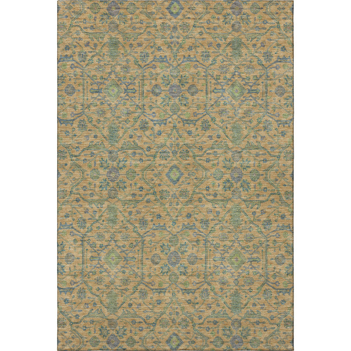 10' X 14' Oriental Washable Area Rug With UV Protection (685982) - Orange / Blue / Green