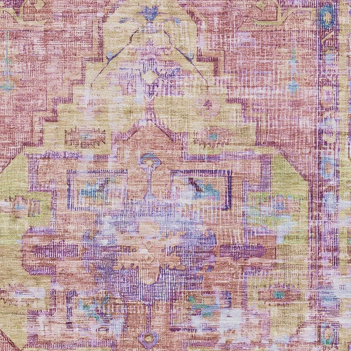 10' X 14' Oriental Washable Area Rug With UV Protection (699430) - Pink / Purple / Blue