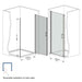 Giga shower door with clear glass and explosion-proof safety film, modern bathroom shower enclosure.