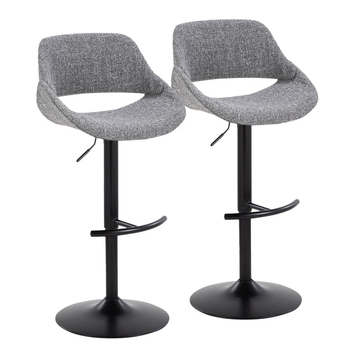 Fabrizzi - Adjustable Barstool With Rounded T Footrest (Set of 2) - Black Metal