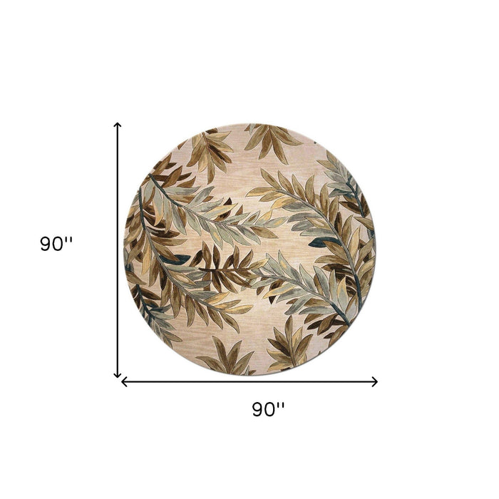 7' Round Wool Area Rug - Ivory
