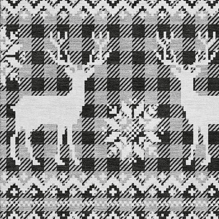 10' X 14' Abstract Geometric Washable Area Rug With UV Protection (701984) - Gray / Black / Ivory