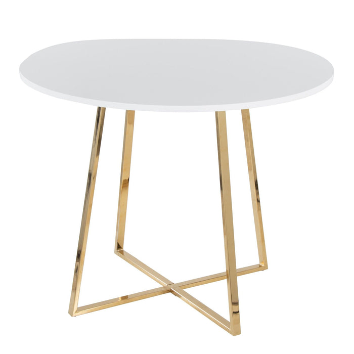 Cosmo - Dining Table - Gold Metal And White