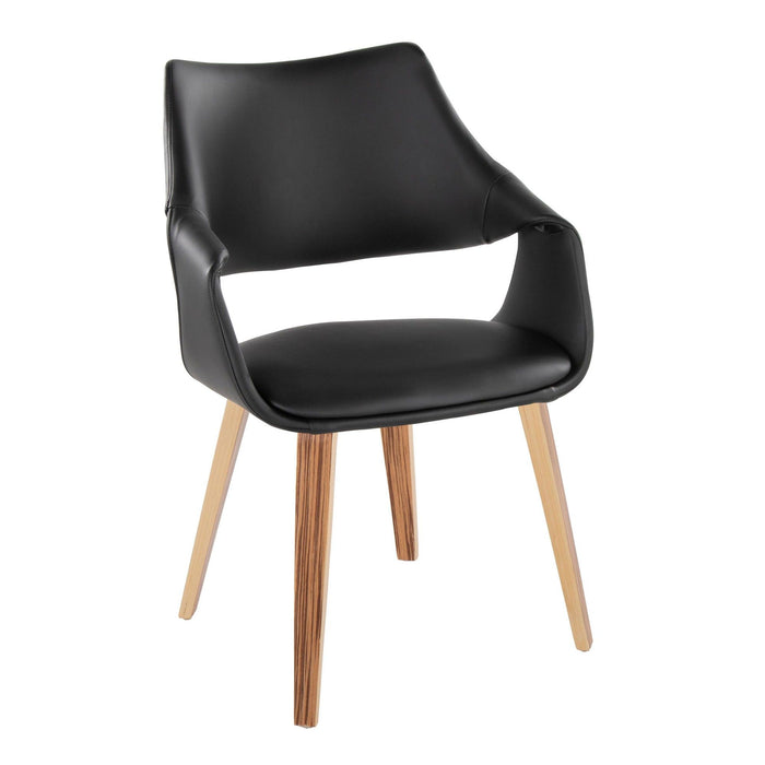 Curvo - High Back Upholstered Chair (Set of 2) - Zebra Wood Legs