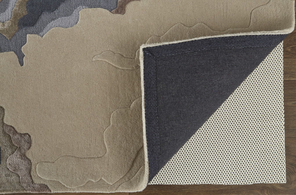 10' x 14' Wool Abstract Hand Tufted Area Rug - Tan And Brown