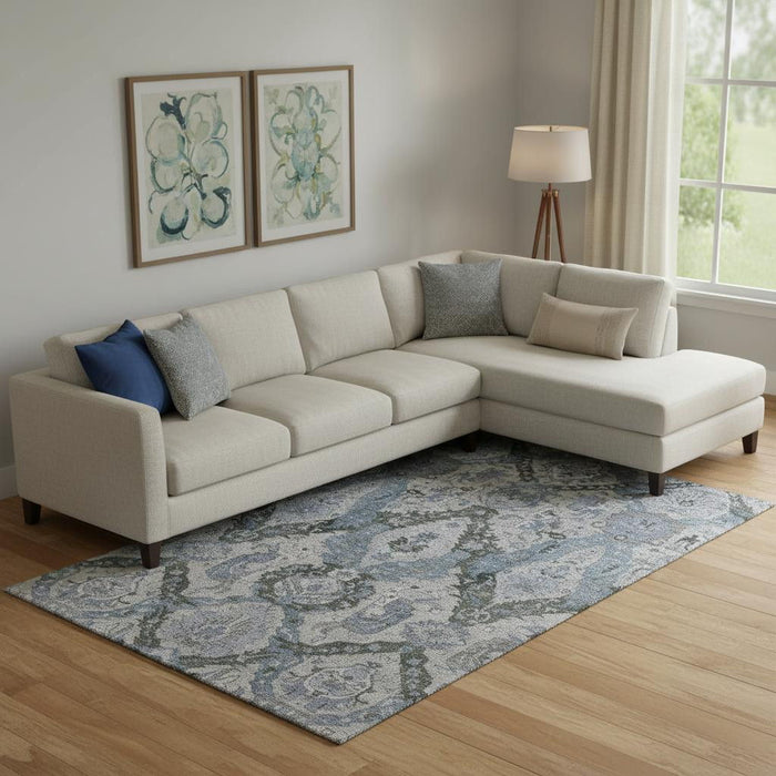 10' X 14' Washable Area Rug With UV Protection (708175) - Gray / Blue