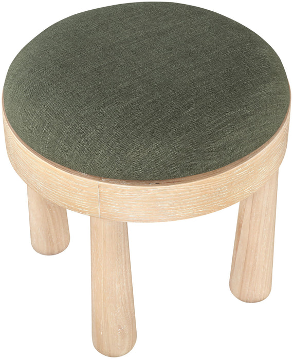 Larea - Linen Textured Fabric Ottoman - Natural Base