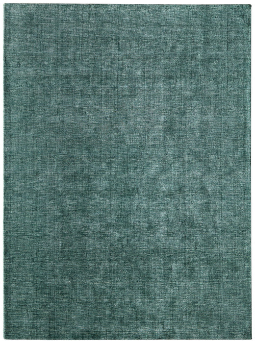 8' X 11' Hand Woven Area Rug - Green And White